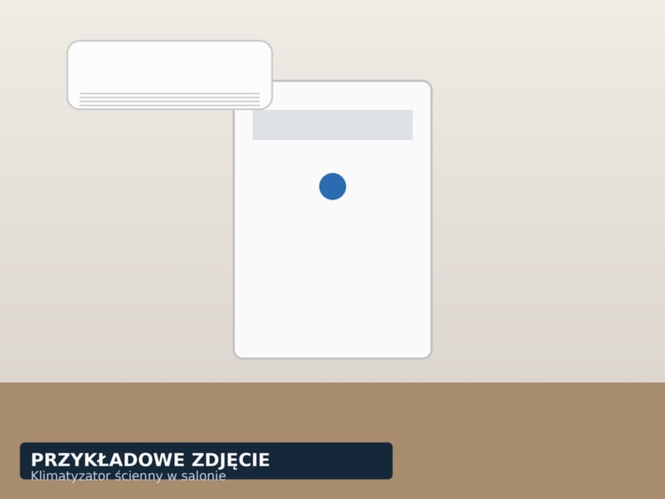 Klimatyzator ścienny typu split w salonie